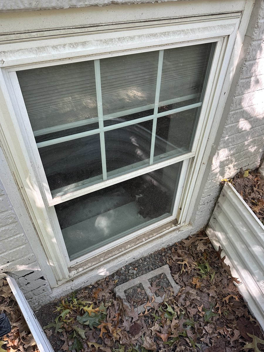 Egress window before cleaning